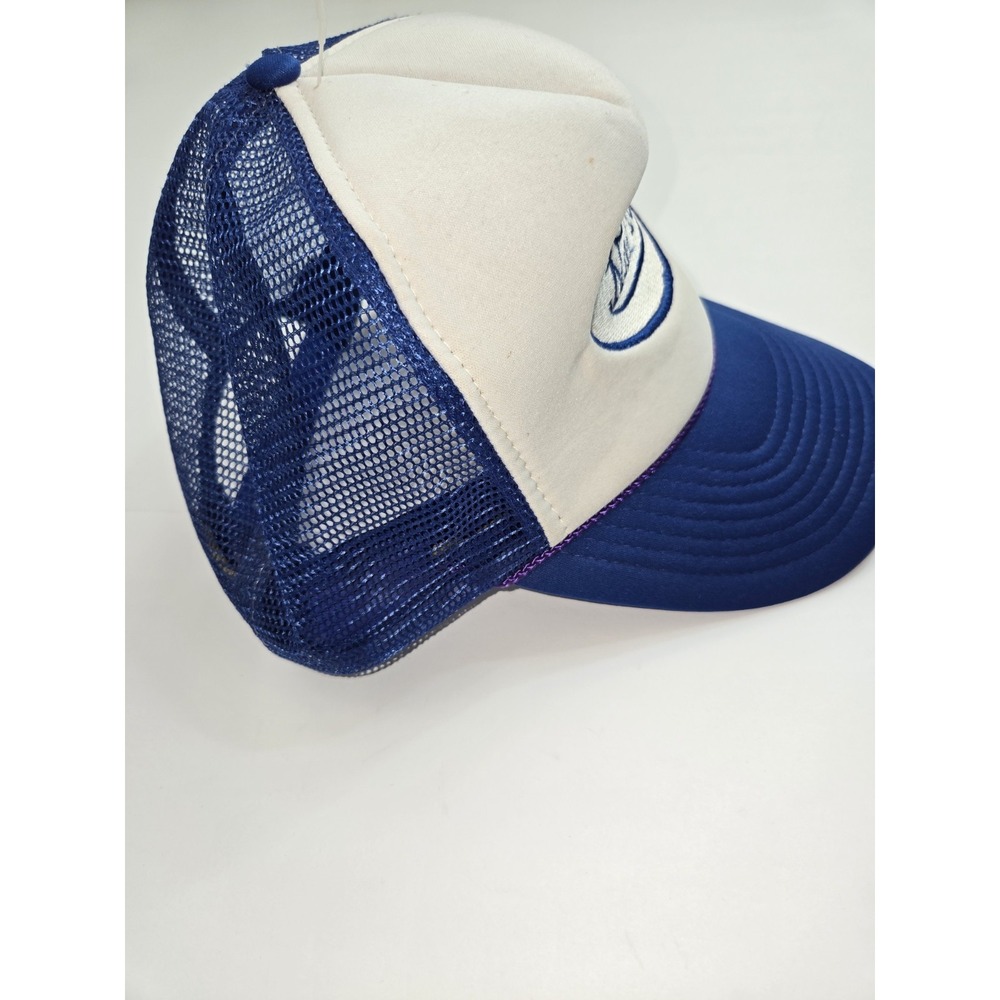 Vintage New York Mesh Trucker Hat Snapback Cap Nissin White Blue EUC - Picture 7 of 11